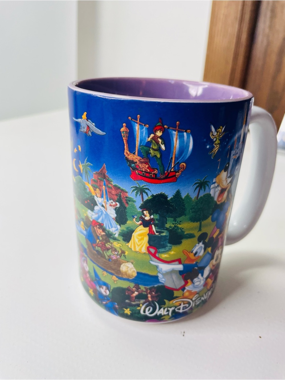 Disney Blue Character Montage Mug with Purple Interior Disney & Pixar Montage